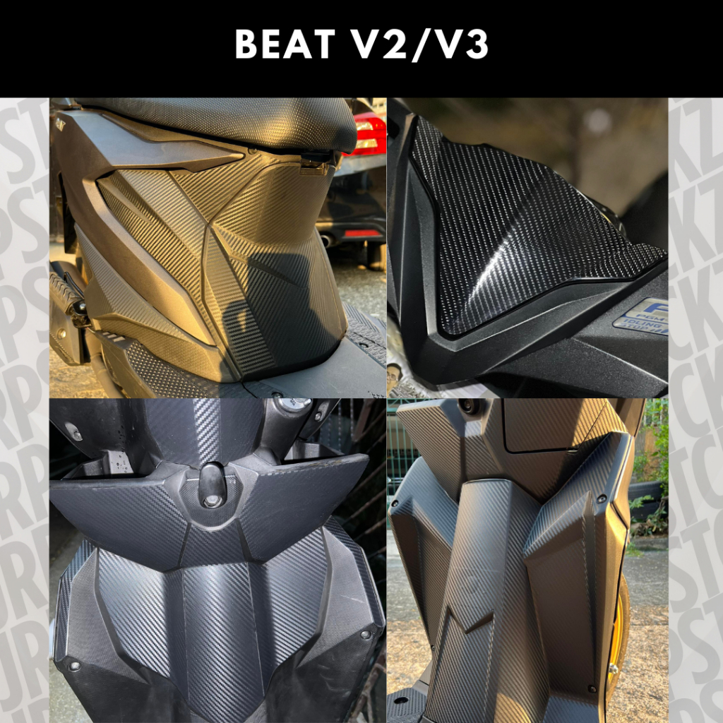 Beat v.2 & v.3 Carbon Sticker | Easy to DIY, Ready to install | Shopee ...