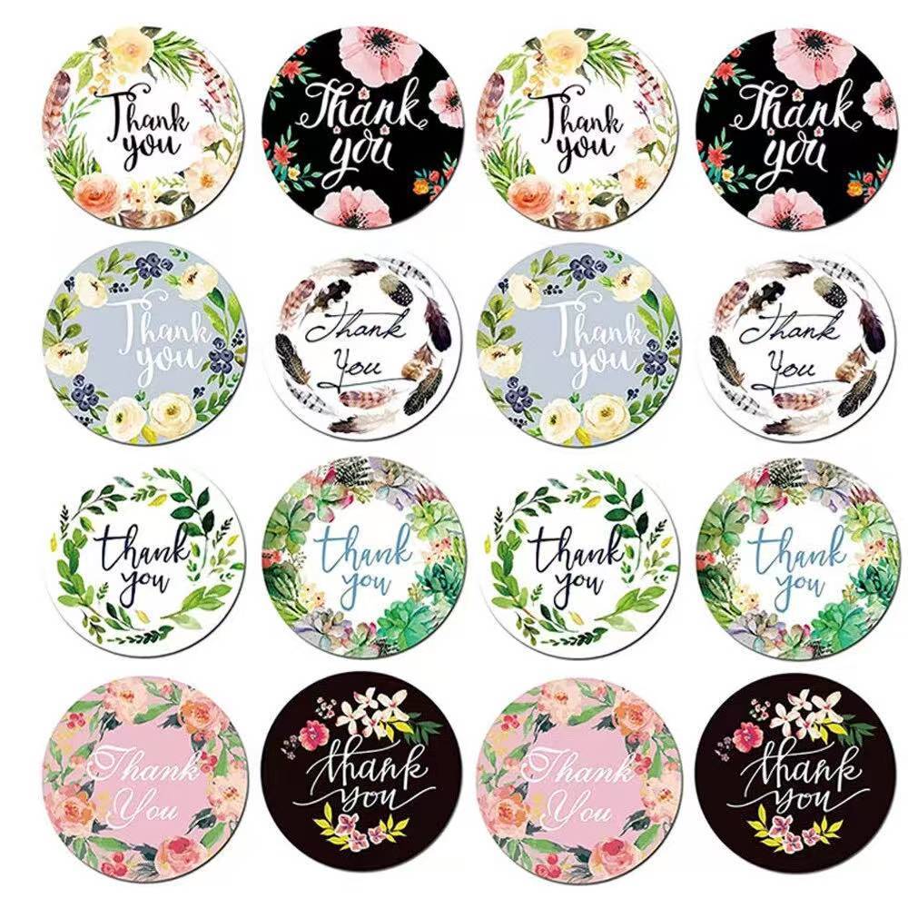 BUY 1 TAKE 1 500pcs Thank You tape Thankyou Flower Round Seal Sticker ...