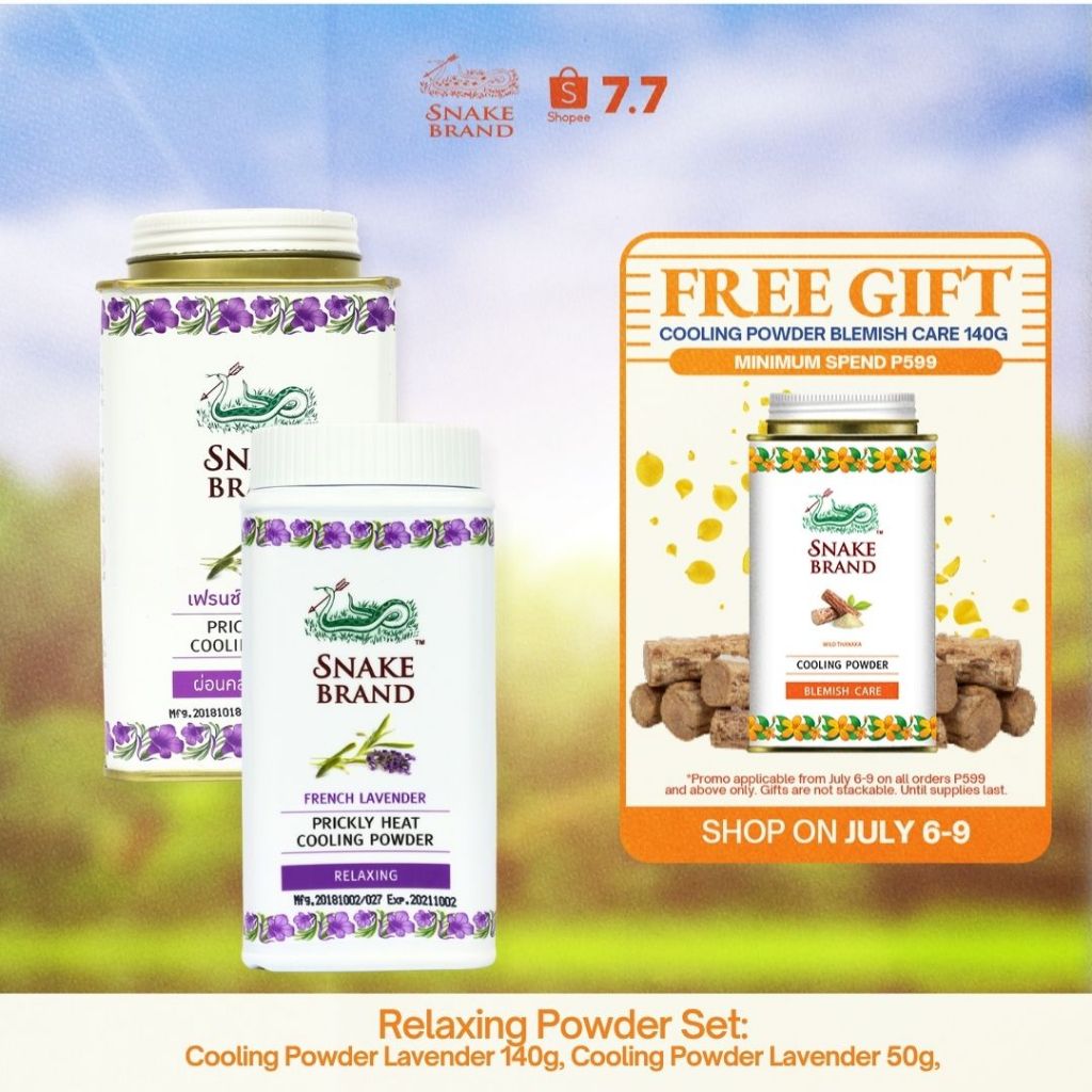 Snake Brand Relaxing Powder Set (Relaxing Powder 140g + Relaxing Powder ...