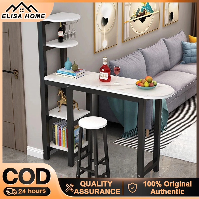 （COD) Bar table with storage rack simple household high table partition ...