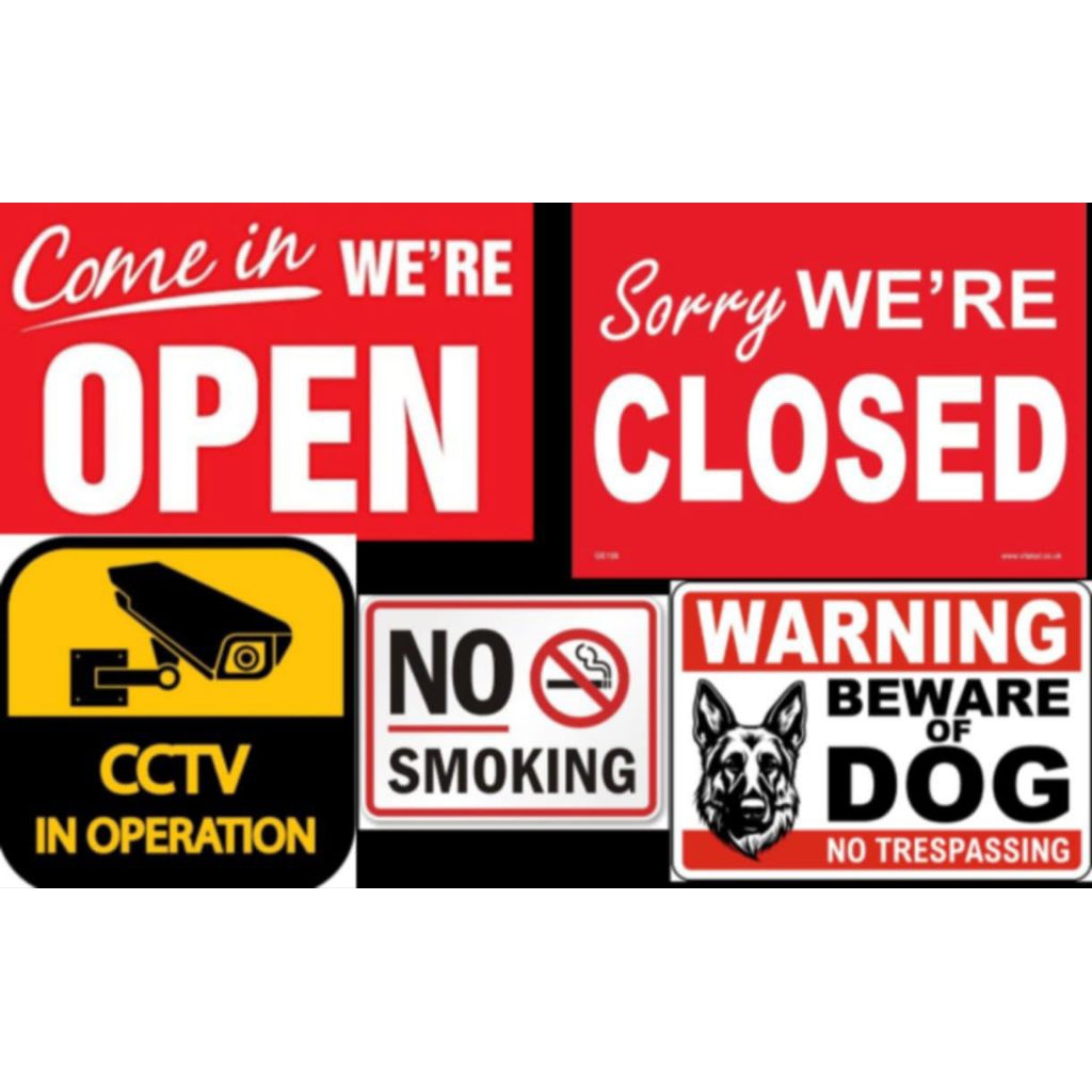 A4 Laminated Signages – Waterproof | Safety, Warning, Directional ...