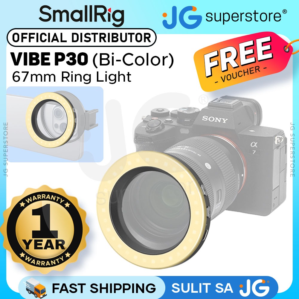 SmallRig Vibe P30 Bi-Color Smartphone / Camera LED Ring Light for ...