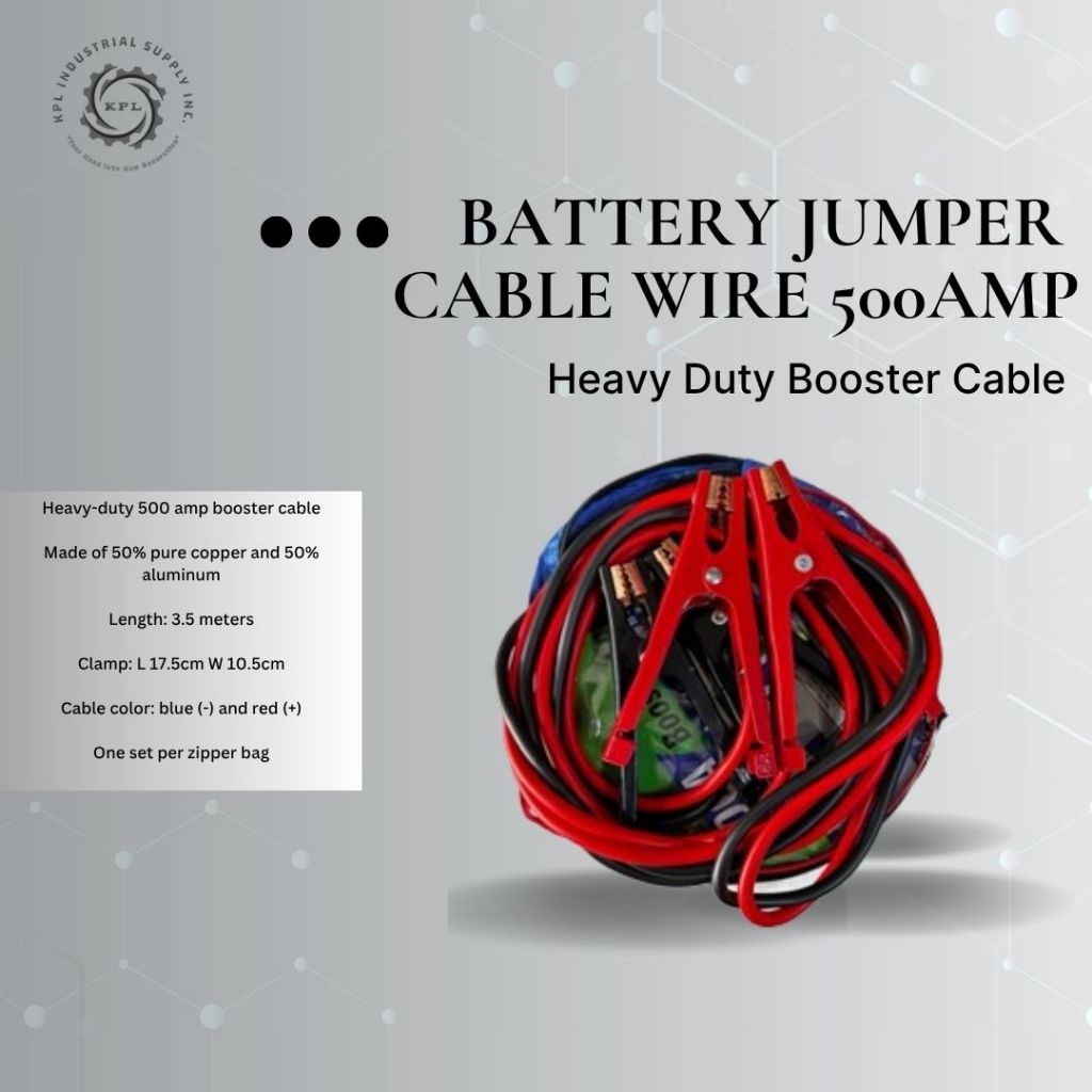 Battery jumper cable wire 500amp Heavy Duty Booster Cable | Shopee ...