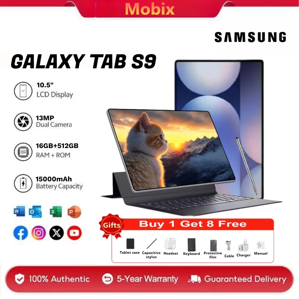 𝙎𝘼𝙈𝙎𝙐𝙉𝙂 Galaxy Tab S9 16GB RAM+512GB ROM Gaming Android Tablet  For Online Class Drawing Tablet