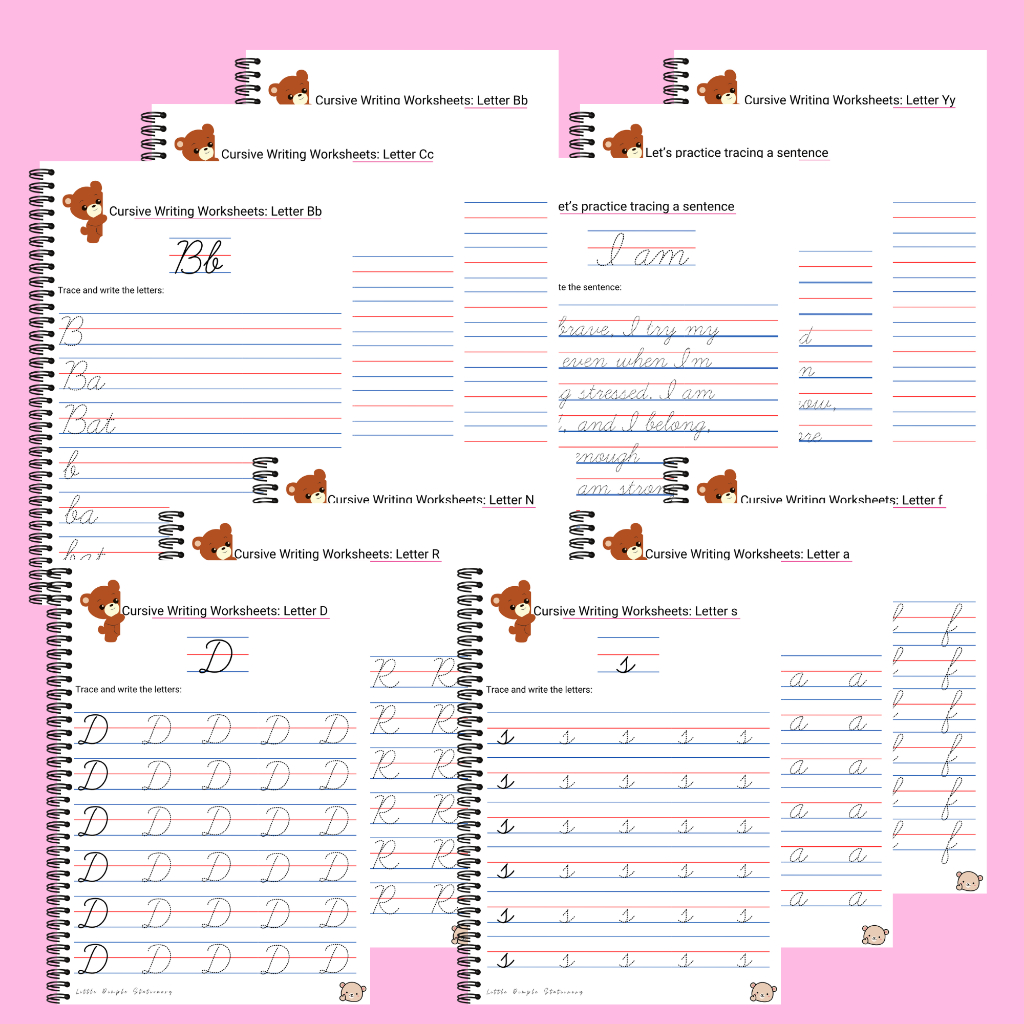 Cursive Writing Worksheet for Grade 2 Grade 3 Grade 4 Cursive Tracing ...