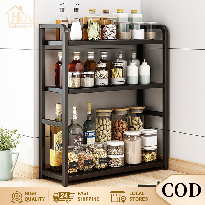 ♬COD♬ 2/3 Layer Spice Rack Kitchen Oil Salt Sauce Vinegar Condiments ...