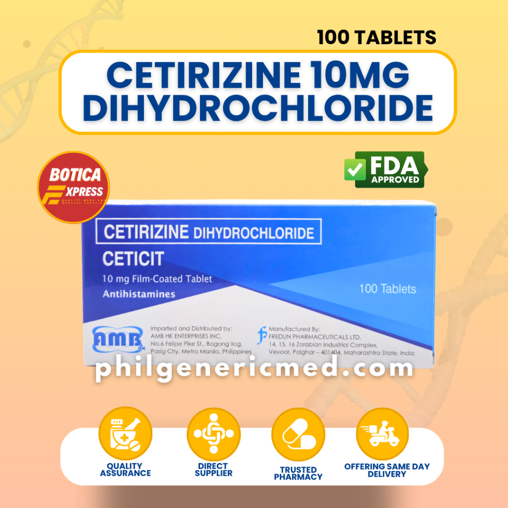 Cetirizine dihydrochloride CETICIT 10mg Antihistamines (100 Tablets ...