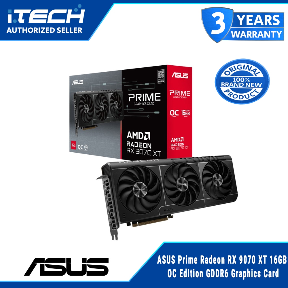 ASUS Prime Radeon RX 9070 XT 16GB OC Edition GDDR6 Graphics Card ...