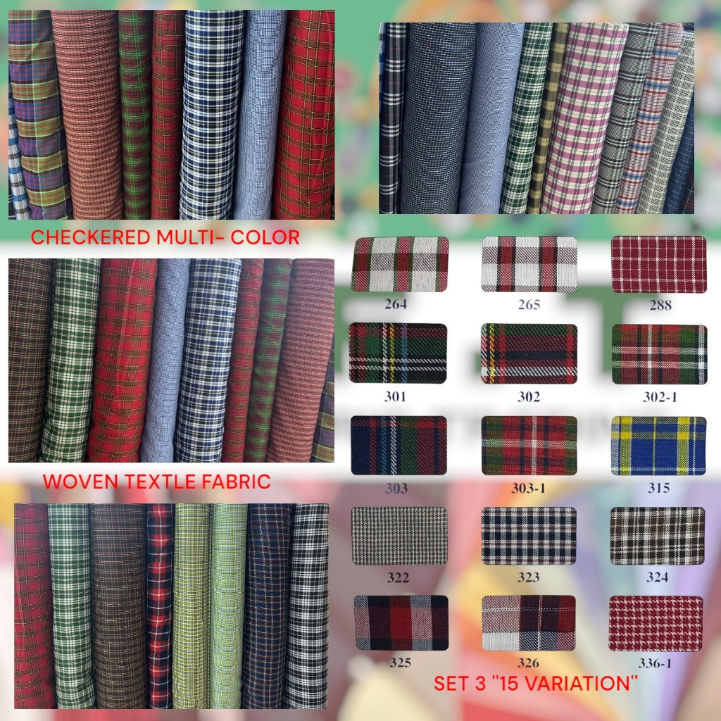 MULTI-COLOR CHECKERED SET 3 ''15 VARIATION'' sold per yard 60