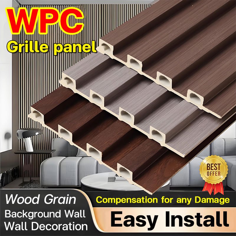Wood Grain Ecological Fluted WPC Wall Panel Indoor Outdoor Wall ...