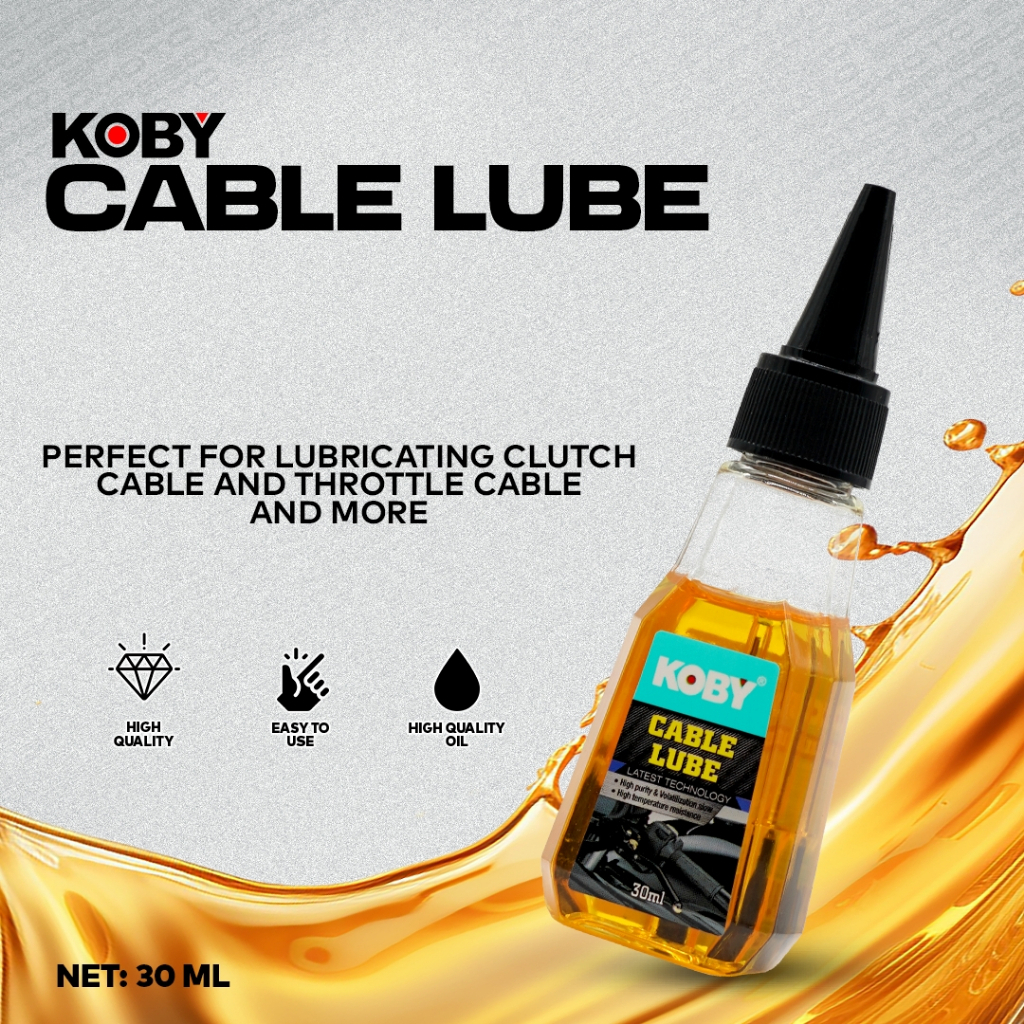 KOBY CABLE LUBE 30ML LUBRICANT OIL M369 FOR CLUTCH CABLE, THROTTLE ...
