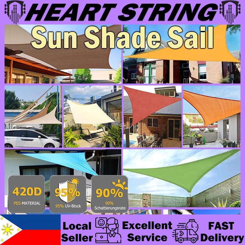 Sun Shade Sail Net Triangle Quadrangle Shade Sail Canopy Outdoor Awning ...