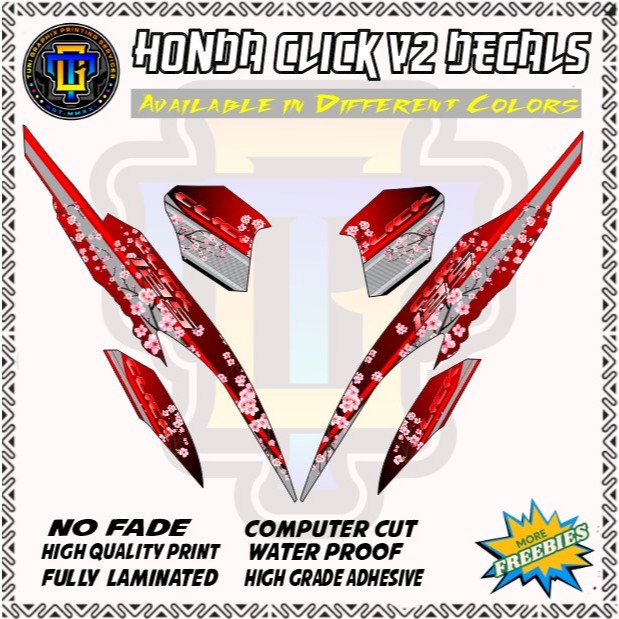 Honda Click 125i V2 New Sakura 2025 Decals - High Quality Print ...