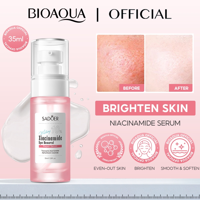 BIOAOUA 10% Niacinamide Brightening Serum Whitening Glowing Skin ...