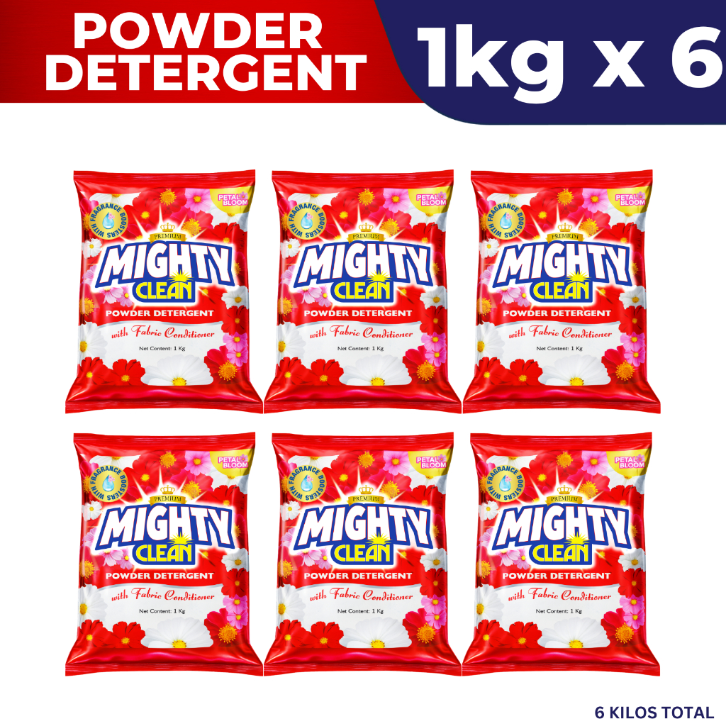 6 KILOS Mighty Clean Detergent Powder Premium Petal Bloom - Powder (RED ...