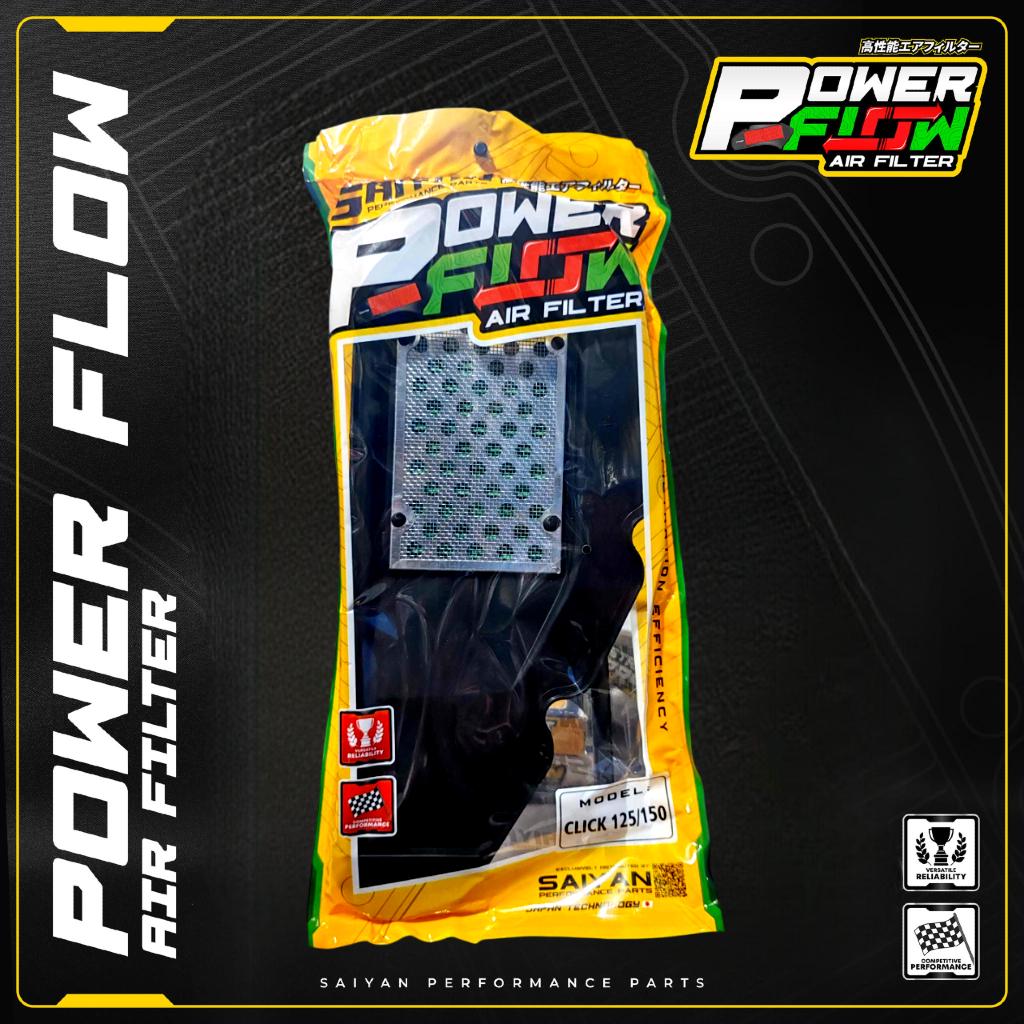 SAIYAN POWER FLOW AIR FILTER for CLICK 125/150 Quality Performance ...