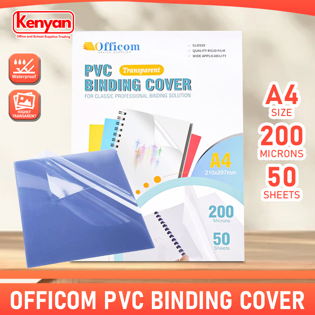 Officom PVC Binding Cover Transparent Report Cover Business Book Cover ...