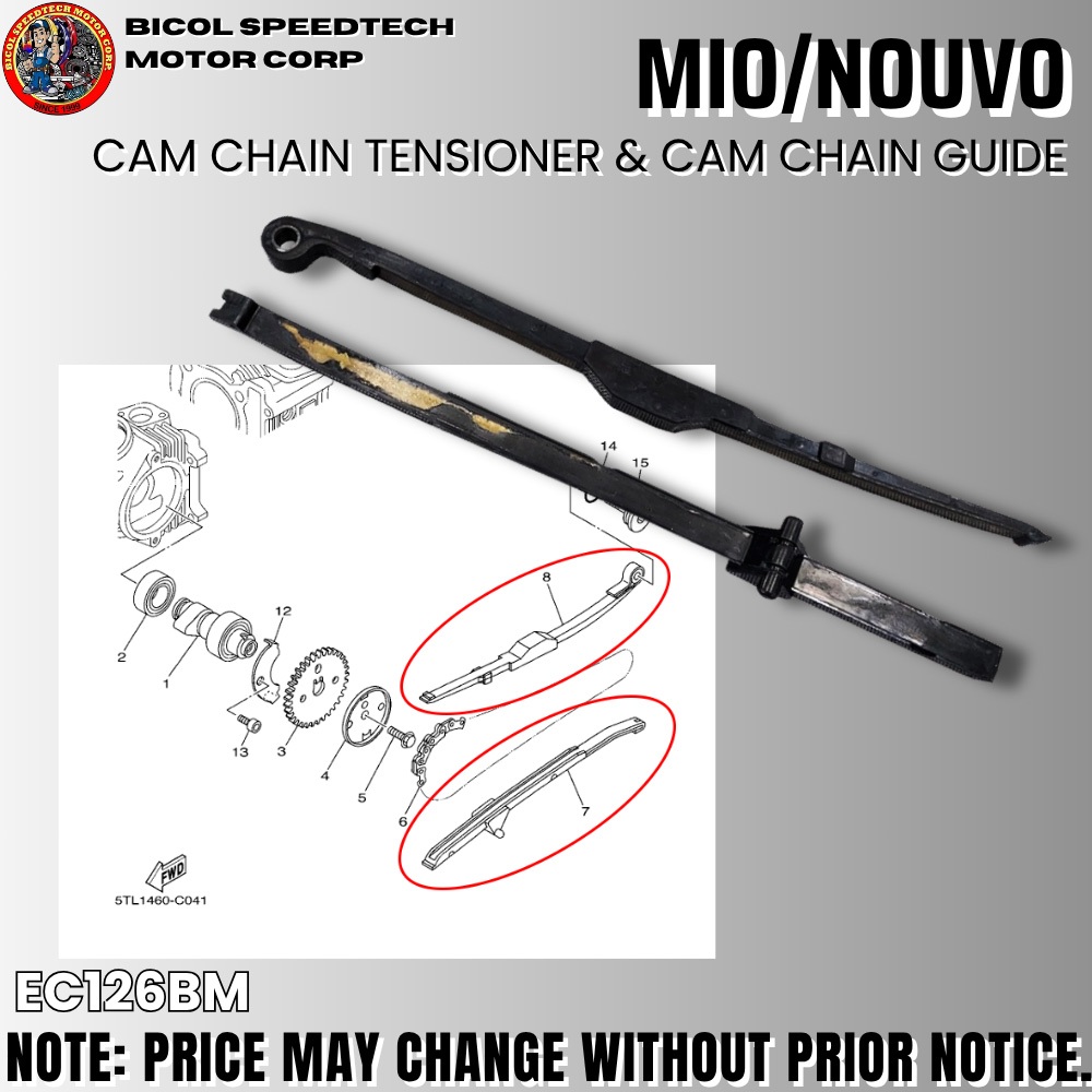 MIO/NUOVO CAM CHAIN TENSIONER & CAM CHAIN GUIDE (EC126BM) | Shopee ...