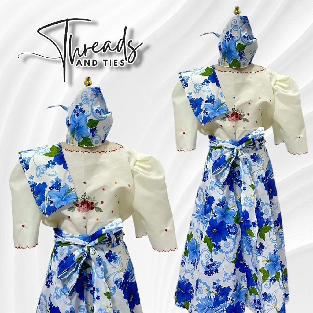 BUWAN NG WIKA | TRADITIONAL FILIPINIANA 4 in 1 SET | KIMONA w/ FLORAL ...