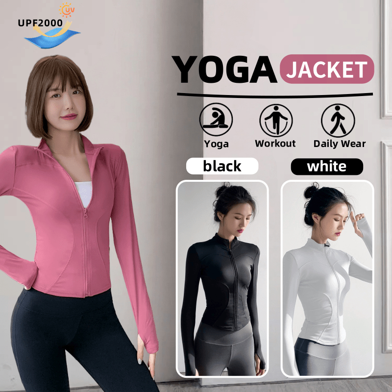 Sports Workout Jacket Long Sleeve Dri fit Yoga Top Running Slim fit ...