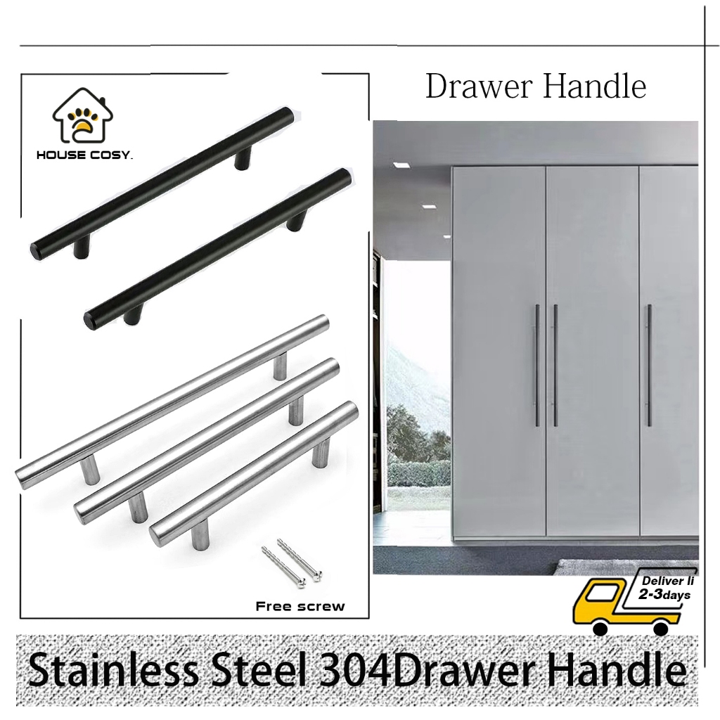 Solid Cabinet handle Stainless Steel 304 With Screw Drawer Handle Pull ...