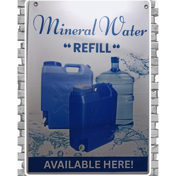 MINERAL WATER REFILL TARPAULIN SIGNAGE SIZES 18X24, 24X36 INCHES ...