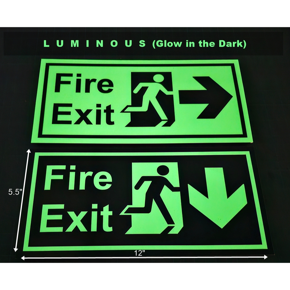 COD Fire Exit Sign Luminous / Glow in the Dark Cut Out Sticker in ...