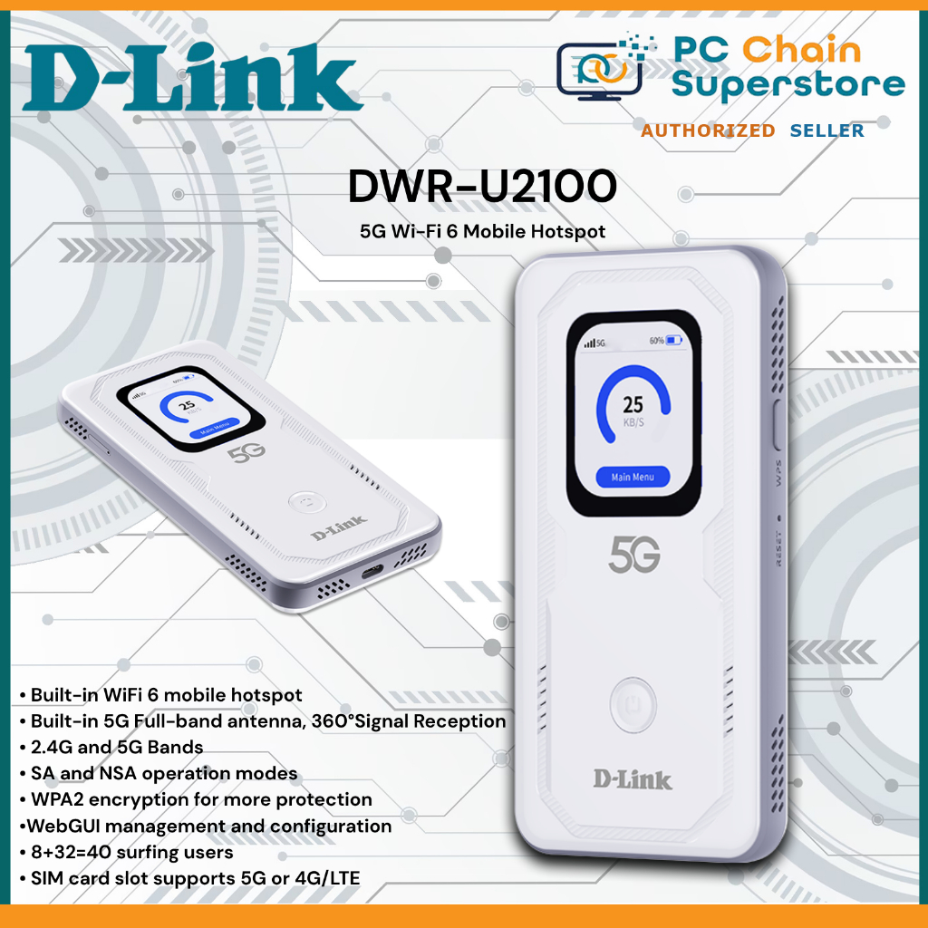 D-Link DWR-U2100 / U5GY4IX 5G Wi-Fi 6 Mobile Hotspot | Shopee Philippines