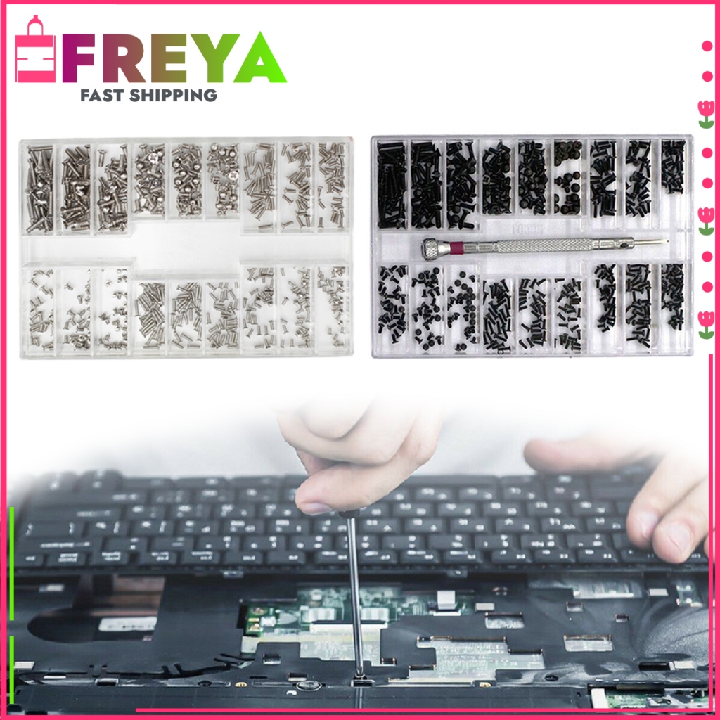 500Pcs 18-Type Mini Screw Set - Flat Head Metal Screws for Laptop ...