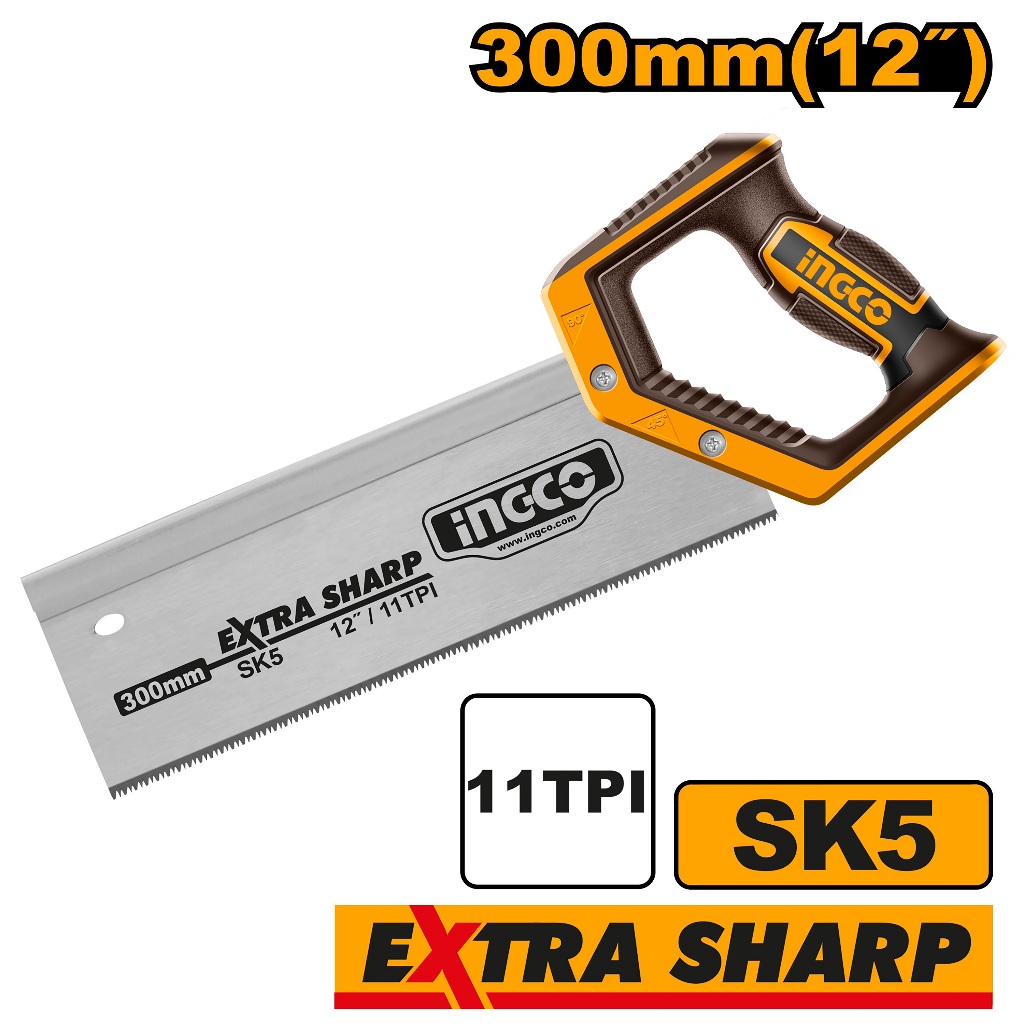 Ingco by Winland 12inches Extra Sharp Back Saw 11TPI w/ Teeth Protector ...