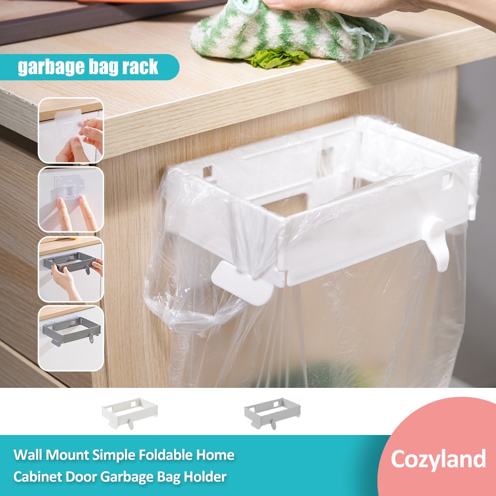 Cozyland Folding Garbage Rack Durable PP Plastic Wall-Mounted Garbage ...