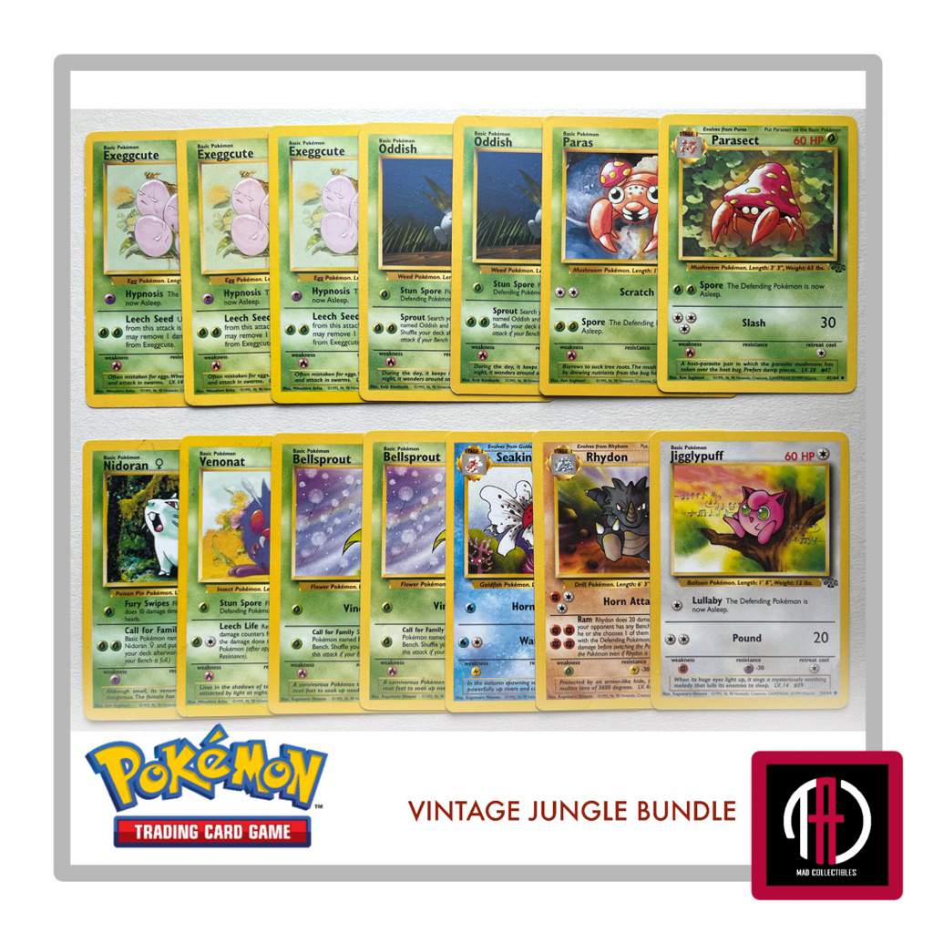 Pokemon TCG Bundles - Vintage Jungle Cards Bundle - Jigglypuff Parasect ...