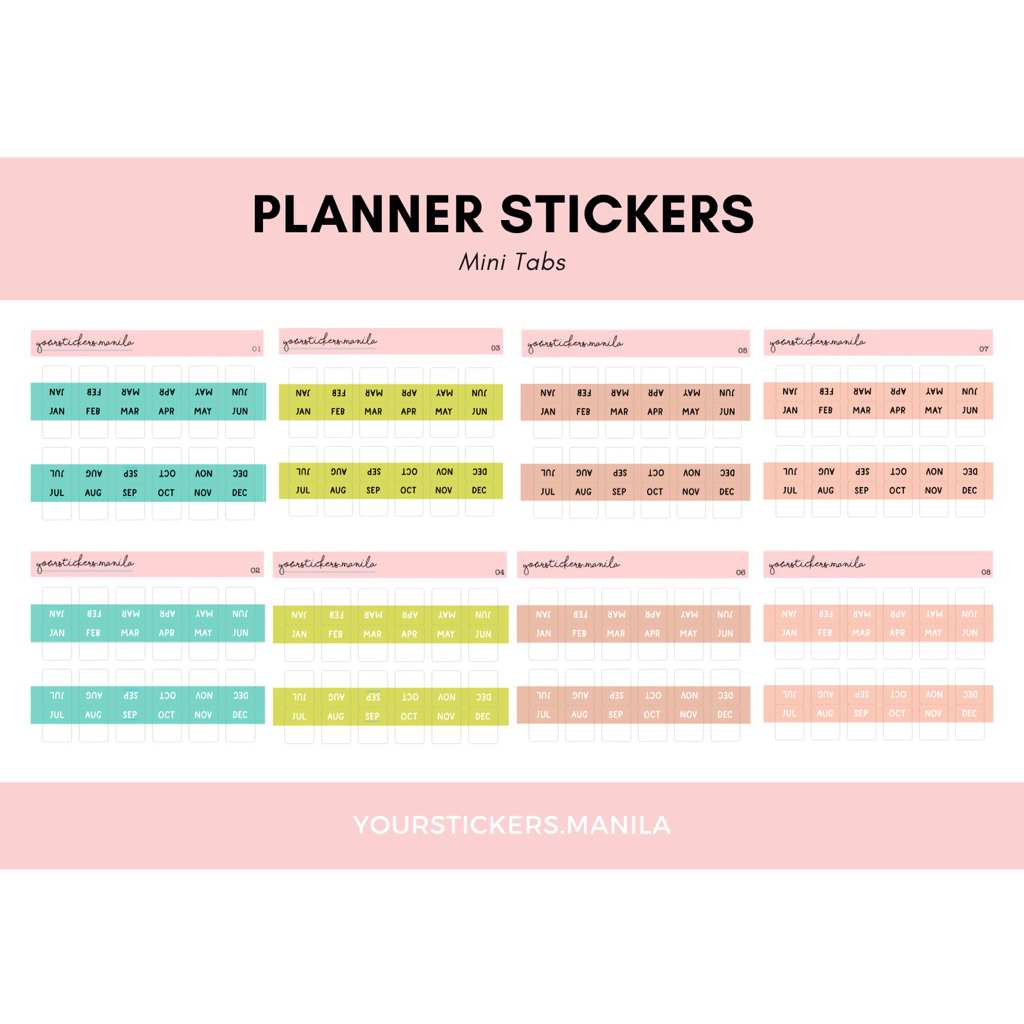 Planner Stickers Mini Tabs - Monthly 2026 | Shopee Philippines