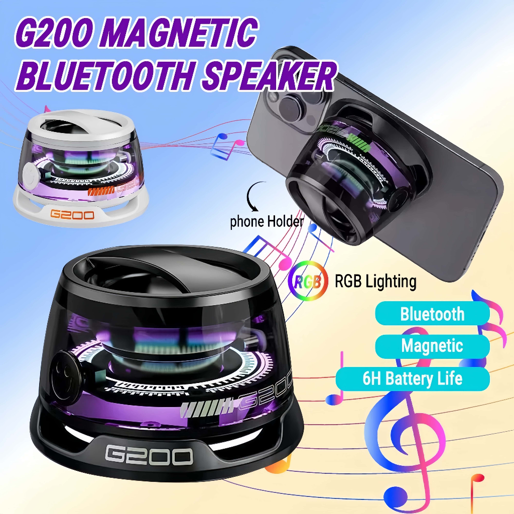 Magnetic Bluetooth 5.0 Speaker With RGB Light True Wireless Pairing ...