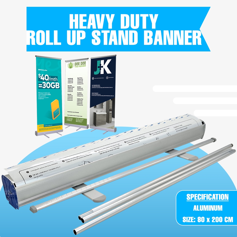 Roll Up Banner Stand Aluminum 200cm x 80cm Heavy Duty for Party, Event ...