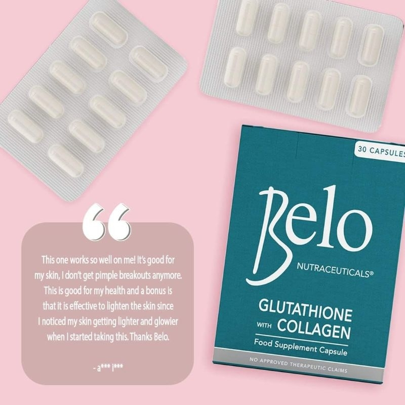 Belo Glutathione + Collagen 60s FREE 30 Caps｜Whitening & Anti-Aging｜Philippine Made