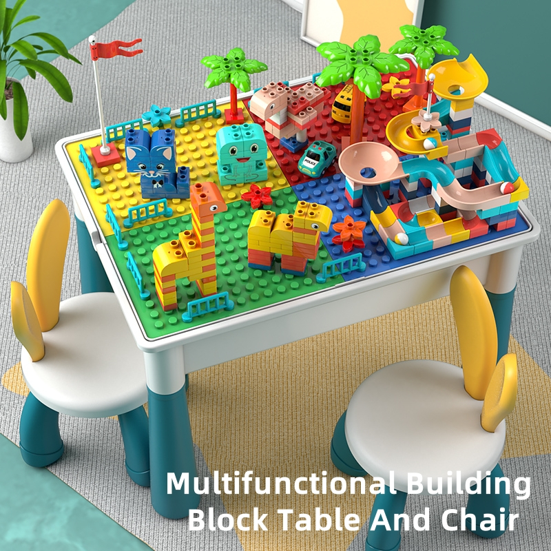 Multifunctional Building Blocks Table Building Block Play Set Table ...