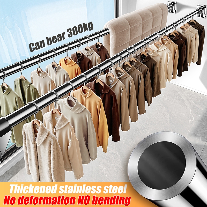 Curtain rod extendable sampayan stainless steel thickened load-bearing ...