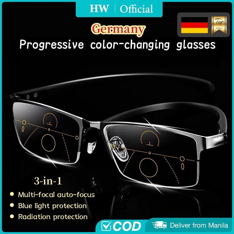 【1-Year Warranty】Progressive color changing glasses for men reading ...