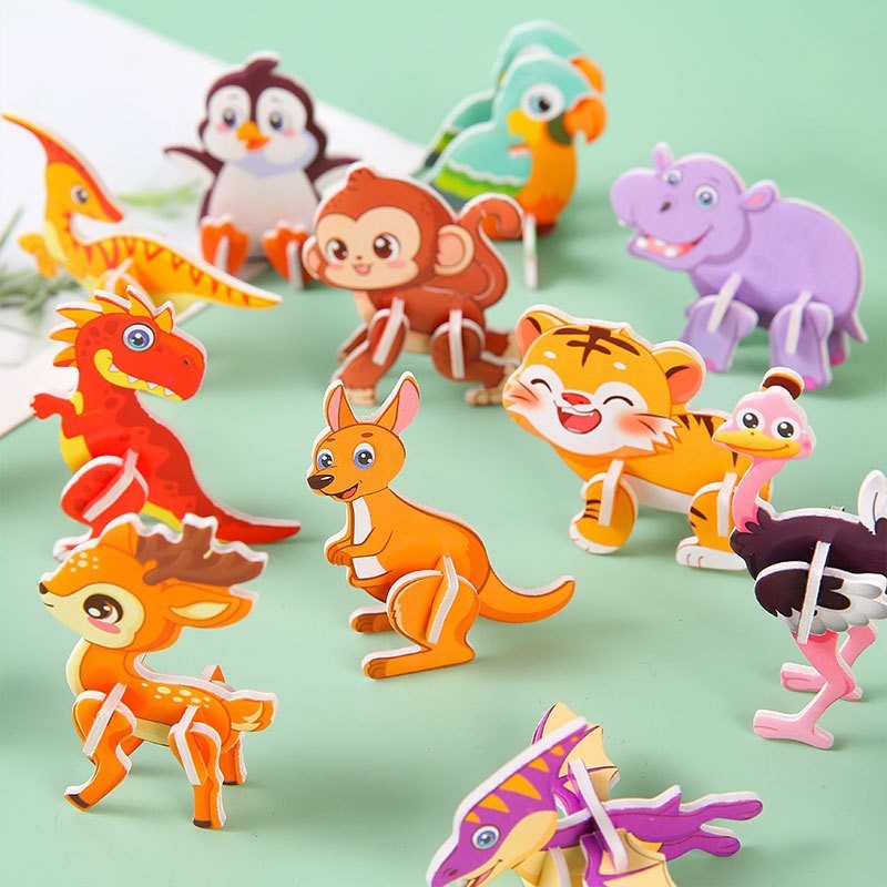 30pcs 3D AnimalJigsaw Puzzles Toys for Kids DIY 3D Paper Insect Puzzle ...