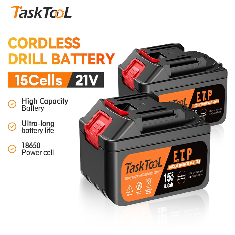 TASKTOOL Battery High capacity lithium-ion /15 large lithium batteries ...