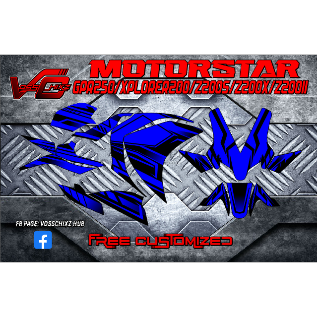 MotorStar Xplorer,Z200s,Z200ii,Z200x,GPR250 Full Body Sticker Decals ...