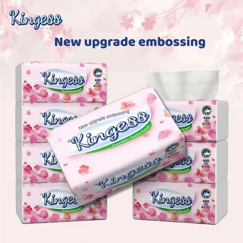 KINGESS Facial Tissue Cheap Toilet Paper 8 Packs 480 Sheets Economy ...