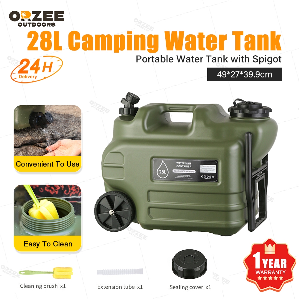 28L Outdoor Water Container with Faucet Food Grade Camping Water Bucket ...