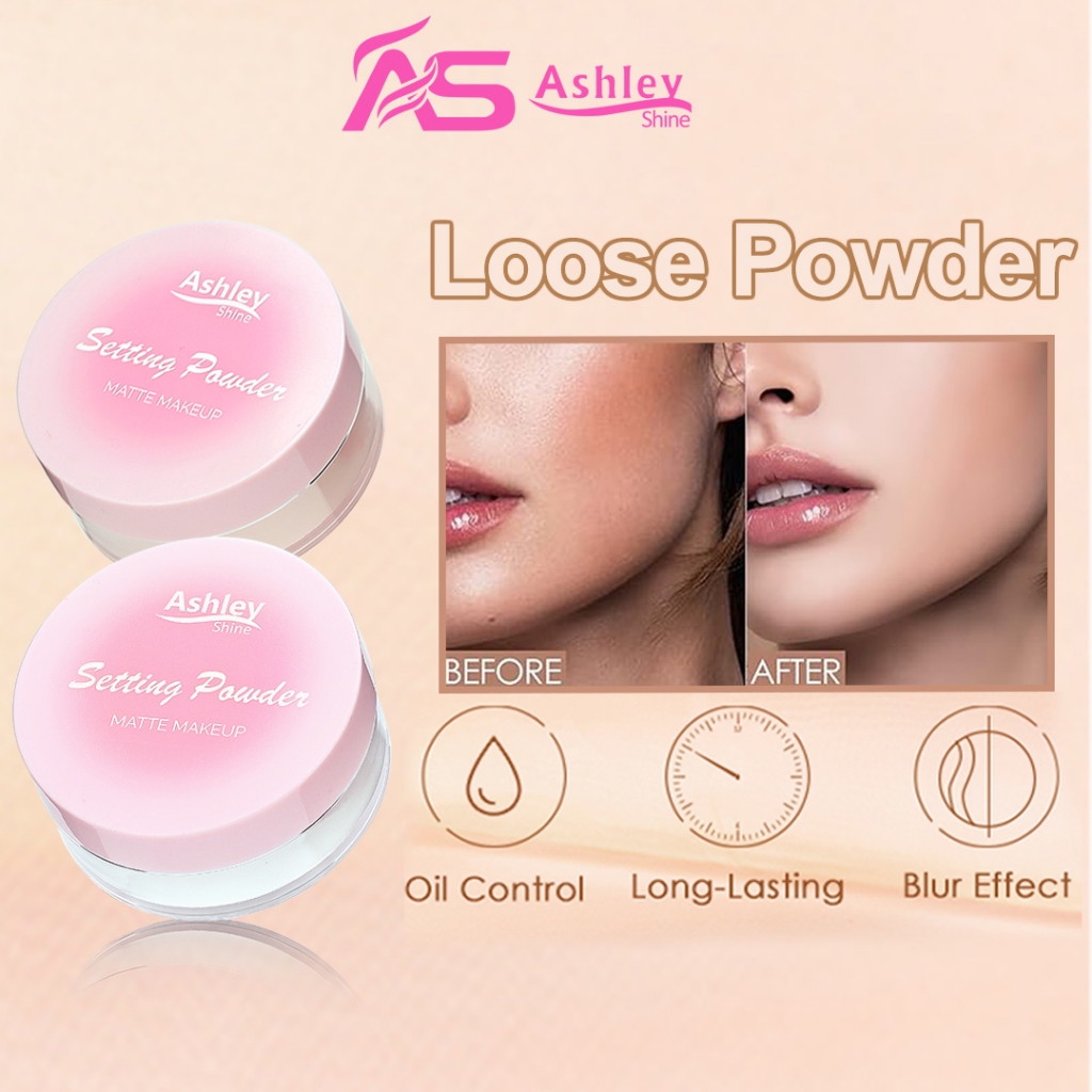 Ashley Shine Loose Powder Oil Control Matte Face Powder Long Lasting ...