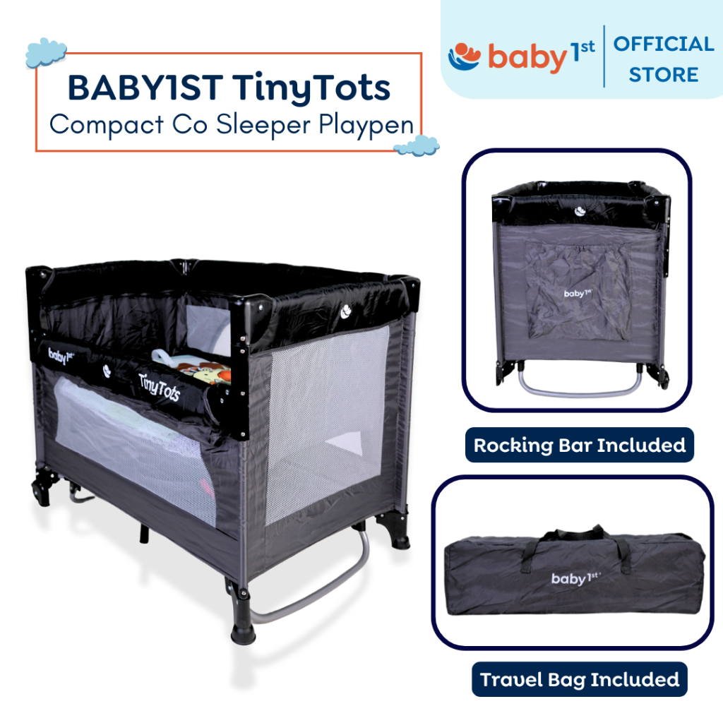 Baby 1st TinyTots Compact Co Sleeper Playpen With Rocking Bar
