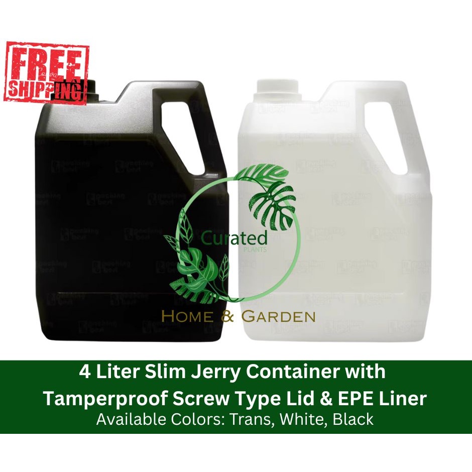 4 Liter Square Plastic Jerry Container (Extra Thick, Heavy Duty ...