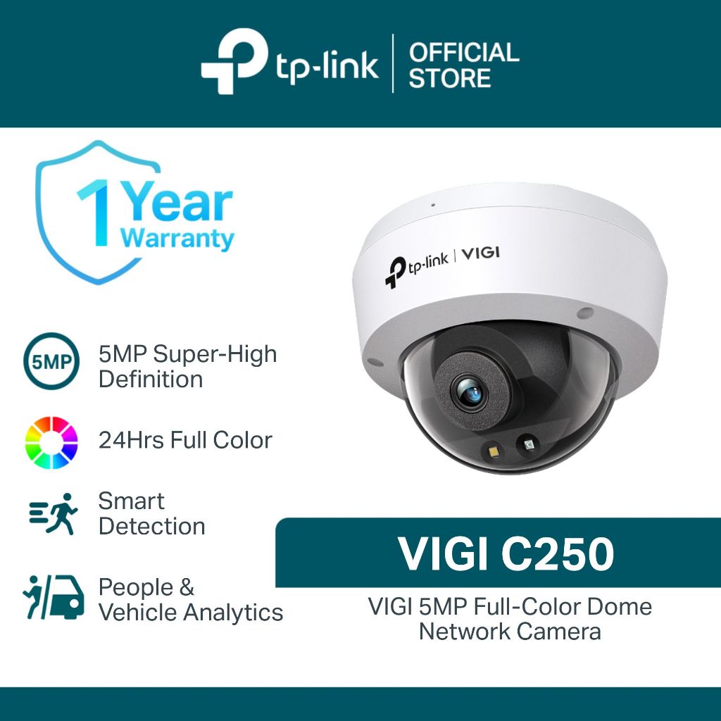 TP-Link | VIGI C250 | Outdoor CCTV | FullColor | Dome Network Camera ...