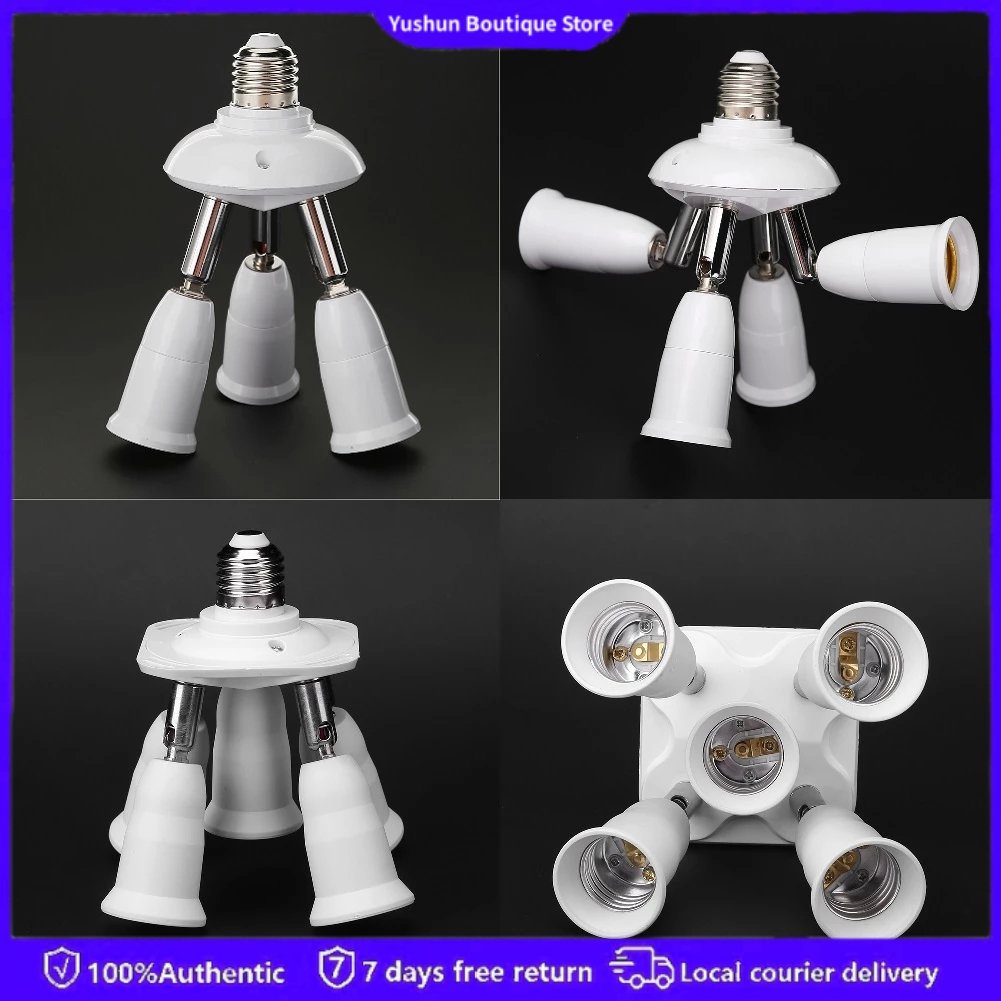 E27 Splitter 3/4/5 heads Adjustable E27 To E27 Base LED Bulb Adapter ...