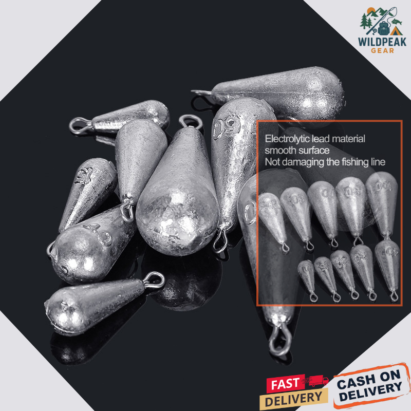 10pcs/box Lead Fishing Sinker Fishing Shaped Weights Casting Sinkers ...